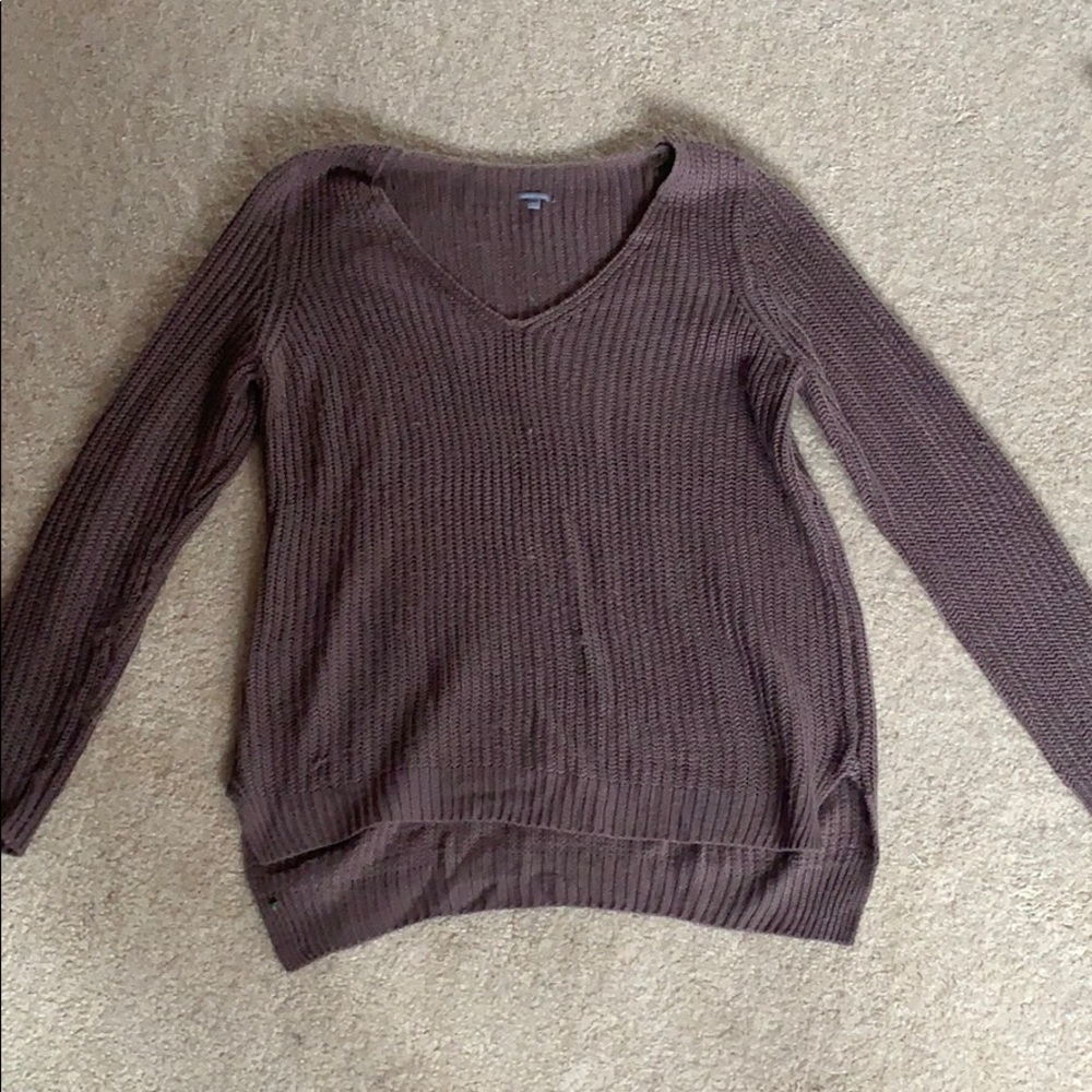 Purple V Neck Sweater